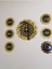 Gold Duvar Saati 40 cm Burgu 18X18 cm Sabret, Şükret, Dua Et, Allah, Muhammed, Vav 7 Li Tablo Set 1
