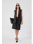 Kadın Siyah Lui Long Waistcoat Kruvaze Yaka Yelek 1