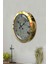 Hediyelik 36 cm Gold Metal Toprak Duvar Saati 2