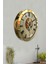 Hediyelik 36 cm Gold Metal Çiçekli Duvar Saati 3