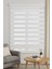 Zebra Stor Perde Geniş Pliseli Ekru Beyaz Modern Tasarım 10 cm Salon Kullanımı İçin 1