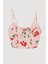 Domates Desenli Askılı Crop Pembe Kadın Bluz BLZ00393 2