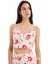Domates Desenli Askılı Crop Pembe Kadın Bluz BLZ00393 3
