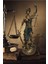 Hediyelik Dekoratif Obje Heykel Biblo Adalet Terazisi Heykeli Themis 20 Cm. Antik Gold & Antik Mavi 1