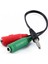 3.5 mm Stereo Erkek Kulaklık 3 Çizgili + 2 x Stereo Dişi Mikrofon Hoparlör Çoklayıcı Kablo (4887) 1