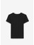 Tarelıa Kadın Bisiklet Yaka Kısa Kollu Slim Siyah T-Shirt 3