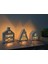 3'lü Ev Mumluk Dekoratif Beton Ev Şeklinde Mumluk (Tealight Mumlar Dahildir) 2