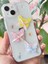 Apple iPhone 13 - 14 - 15 Kılıf Şeffaf Simli Renkli 3D Kelebek Desenli Fiyonk Kurdale Silikon Kapak 4