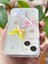 Apple iPhone 13 - 14 - 15 Kılıf Şeffaf Simli Renkli 3D Kelebek Desenli Fiyonk Kurdale Silikon Kapak 5