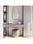 Asimetrik Banyo Duvar Aynası – Modern Mdf Siyah Çerçeveli, Mermer Yüzey Uyumlu Tasarım (AYP192) 1
