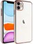 iPhone 11 Uyumlu Sert Pc Renkli Çerçeveli Mkst Riksos Kapak-Rose Gold 1