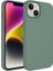 iPhone 14 Plus Uyumlu Sıvı Teknolojili Silinebilir Sert Mkst Kivi Kapak-Koyu Yeşil 1