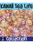 Kawaii Sea Life ( Deniz Yaşamı ) Temalı 1 Sayfa A4 41 Adet Sticker Set 1