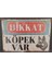 Dikkat Köpek Var Pas Görümlü Vintage Metal Levha - Alüminyum Alman Kurdu Uyarı Levhası - 15cm x 22,5cm 2