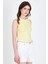 Sarı Taş Işleme Detaylı Halter Yaka Örme Atlet 0349 3