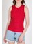 Kırmızı Taş Işleme Detaylı Halter Yaka Örme Atlet 0349 4