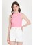 Pembe Taş Işleme Detaylı Halter Yaka Örme Atlet 0349 1