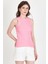 Pembe Taş Işleme Detaylı Halter Yaka Örme Atlet 0349 2