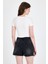 Ekru Leopar Fiyonk Baskılı Taş Detaylı Slim Fit Crop Tişört 0549-1 4