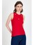 Kırmızı Inci Taş Detaylı Halter Yaka Ribanalı Atlet 0649 2