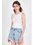 Ekru Fiyonk Işlemeli Crop Örme Atlet 0849 1