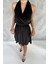 Siyah Boyundan Geçmeli Elbise 3