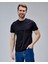 Joplın Siyah Bisiklet Yaka Baskılı Standard Fit Erkek Tshirt 1
