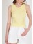 Sarı Fiyonk Işlemeli Crop Örme Atlet 0849 4