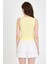 Sarı Fiyonk Işlemeli Crop Örme Atlet 0849 5