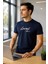 Erkek Nakış Baskılı Yumuşak Pamuklu T-Shirt 1