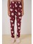 4323 Desenli Pijama Altı - Bordo 7