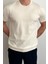 Erkek Beyaz Slim Fit Bisiklet Yaka Triko T-Shirt 3