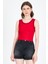 Kırmızı Şerit Detaylı Örme Crop Atlet 1049 1