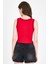 Kırmızı Şerit Detaylı Örme Crop Atlet 1049 5