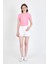 Pembe Bisiklet Yaka Taş Işleme Detaylı Slim Fit Crop Tişört 1149 3