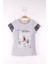 Kız Çocuk Çerçeve Baskılı Taş Işlemeli Tişört 3