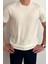 Erkek Beyaz Slim Fit Bisiklet Yaka Triko T-Shirt 2
