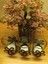 Respira Tealight Mum İçin Metal Ayaklı Taşlı Cam Mumluk Üçlü Set 1
