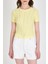 Sarı Bisiklet Yaka Taş Işleme Detaylı Slim Fit Crop Tişört 1149 4