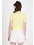 Sarı Bisiklet Yaka Taş Işleme Detaylı Slim Fit Crop Tişört 1149 5