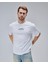 Dymond Beyaz Bisiklet Yaka Baskılı Oversize Erkek Tshirt 1