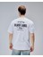 Dymond Beyaz Bisiklet Yaka Baskılı Oversize Erkek Tshirt 3