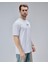 Dymond Beyaz Bisiklet Yaka Baskılı Oversize Erkek Tshirt 4