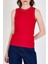 Kırmızı Yaka ve Omuz Taş Detaylı Ribanalı Örme Atlet 1249 3