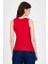 Kırmızı Yaka ve Omuz Taş Detaylı Ribanalı Örme Atlet 1249 5