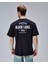 Dymond Siyah Bisiklet Yaka Baskılı Oversize Erkek Tshirt 3