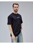 Dymond Siyah Bisiklet Yaka Baskılı Oversize Erkek Tshirt 4