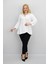 Kadın Büyük Beden Fırfır Detaylı Gömlek 1720-25-1 1