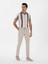 Erkek Bej Slim Fit Keten Karışımlı Beli Bağcıklı Kanvas Pantolon 50300944-VR011 1