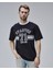 Camden Siyah Bisiklet Yaka Baskılı Oversize Erkek Tshirt 1